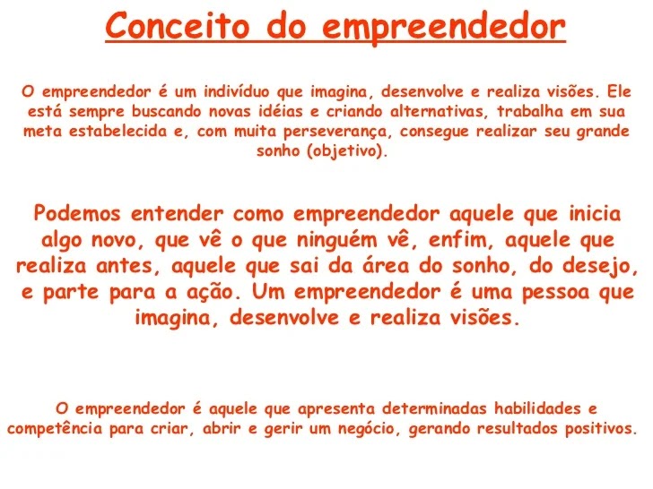 Empreendedorismo conceito e características