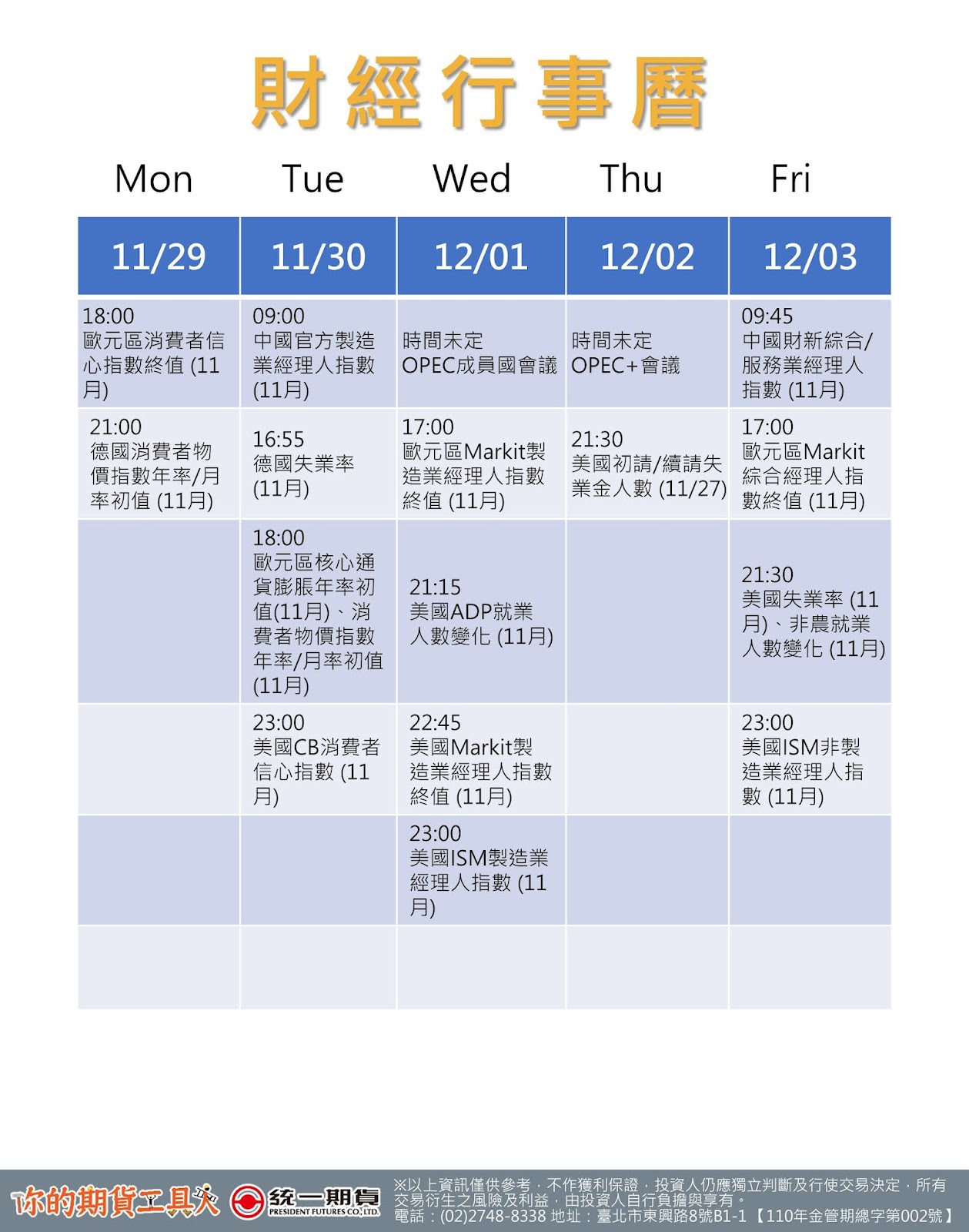 財經行事曆