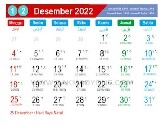 Kalender jawa bulan desember 2022