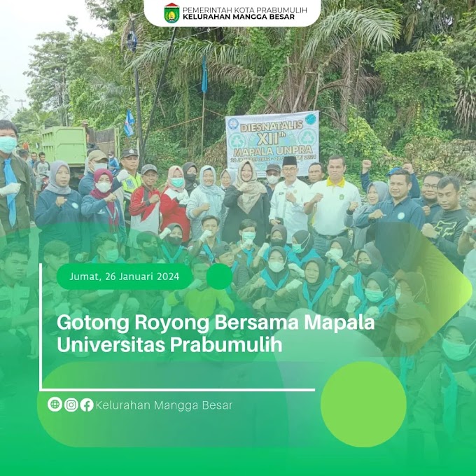 Gotong Royong Bersama Mapala Universitas Prabumulih Dalam Rangka DIESNATALIS KE XII MAPALA UNPRA