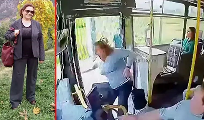    Kapısı açık otobüsten düşen kadın, hayatını kaybetti