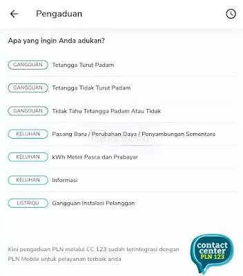 Pilih kategori pengaduan