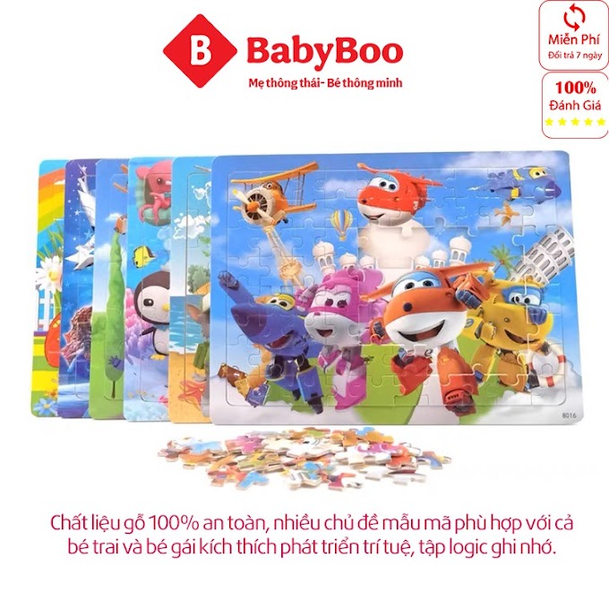 [ babyboo_dochoithongminh ] Tranh ghép hình 60 mảnh gỗ⚡SIÊU HOT⚡ Puzzle xếp hình cho bé phát triển tư duy, trí tuệ