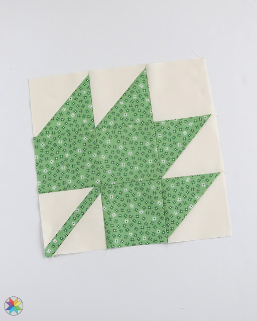 Maple Leaf quilt block tutorial by Andy Knowlton of A Bright Corner - a free quilt block pattern