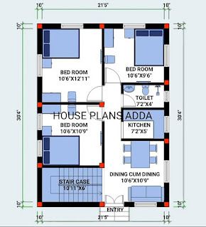 23×32 east face house plan