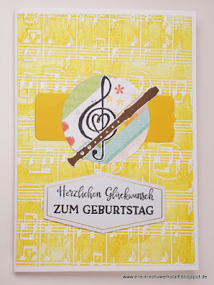 Geburtstagskarte für Blockflötenspieler Stampin' Up! www.eris-kreativwerkstatt.blogspot.de