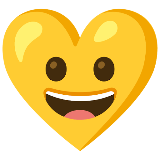 Yellow love heart smiley emoji