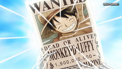 ワンピースアニメ 879話 | ONE PIECE モンキー・D・ルフィ 懸賞金 15億ベリー 手配書 Monkey D. Luffy