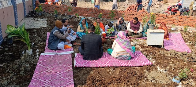 ​प्रतिमाओं की स्थापना को लेकर हुआ भूमि पूजन