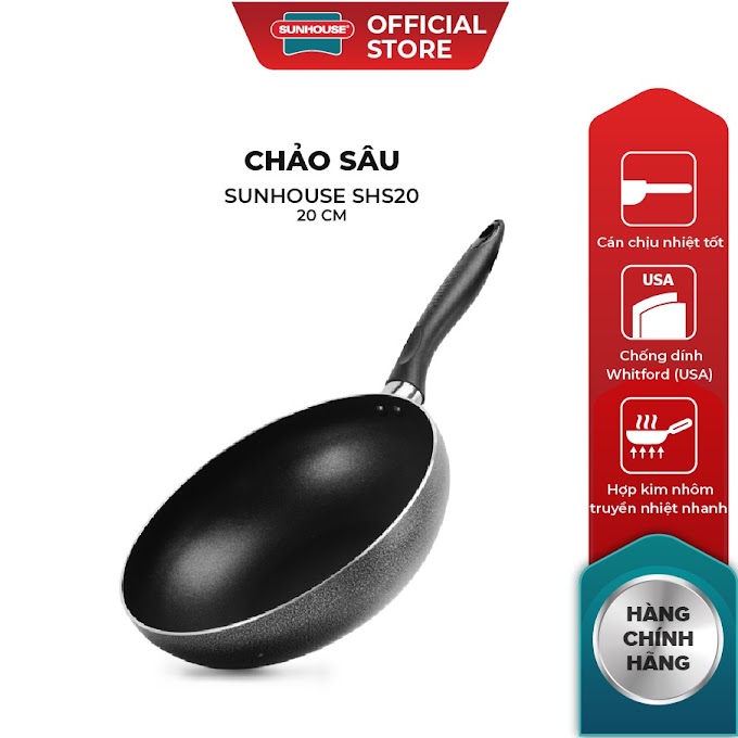 Mall Shop [ sunhouseshop.online ] [Mã LIFESUN3 giảm 8% đơn199K] Chảo sâu lòng SUNHOUSE SHS20 (20cm)