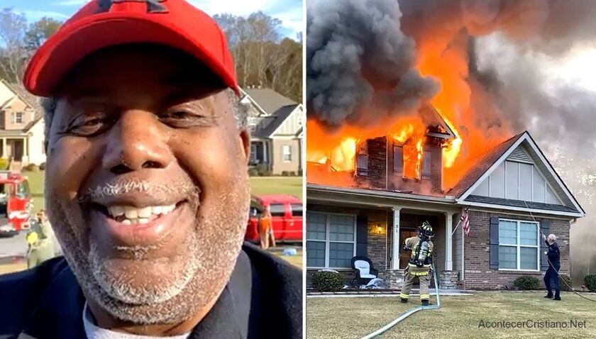Pastor predica frene a su casa quemándose
