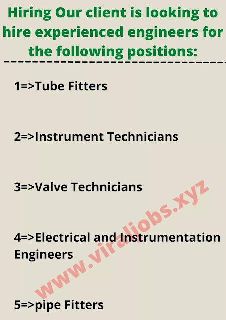 Hiring Our client is looking to hire experienced engineers for the following positions: