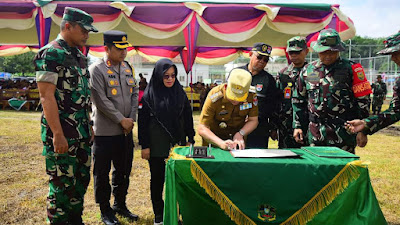 Tentara Manunggal Membangun Desa (TMMD Ke 119) Resmi Di Buka Bupati Mesuji Dan Ketua DPRD Elfianah, Fokus Pembangunan Infrastruktur