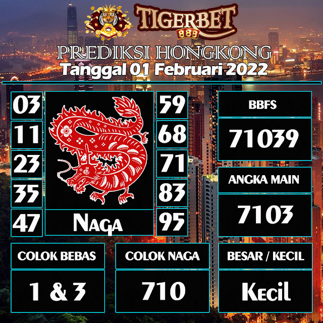 Prediksi Togel Hongkong Tanggal 01 Februari 2022 Tigerbet888