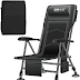 Heavy Duty Portable Camping Chair for Adults, 200kg Load, Lightweight & Foldable, Ideal for Fishing, Beach, Hiking & Picnic (Black)