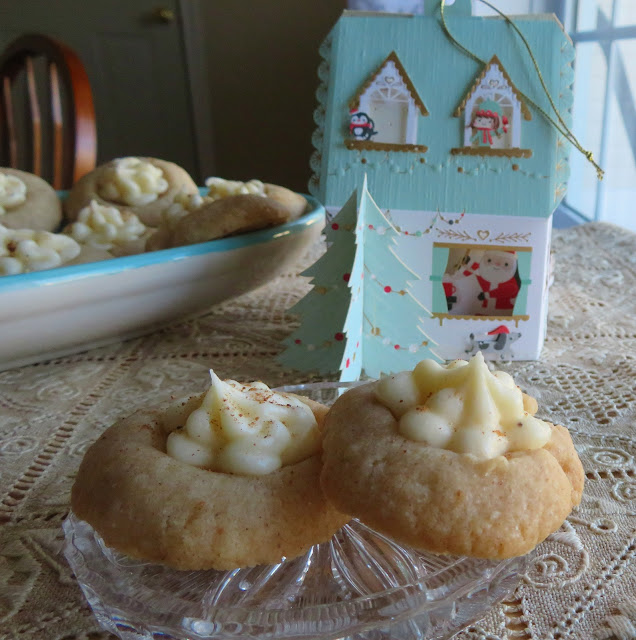 Eggnog Thumbprint Shortbread Cookies