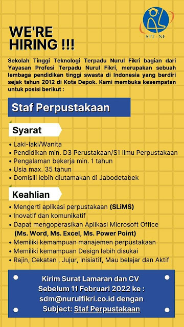 Loker Pustakwan STT Terpadu Nurul Fikri