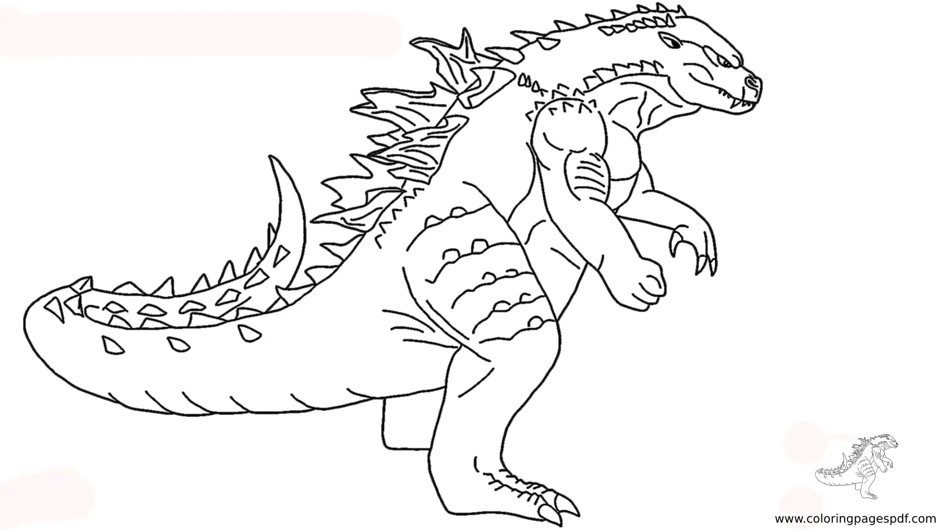 Coloring Pages Of Godzilla Side View