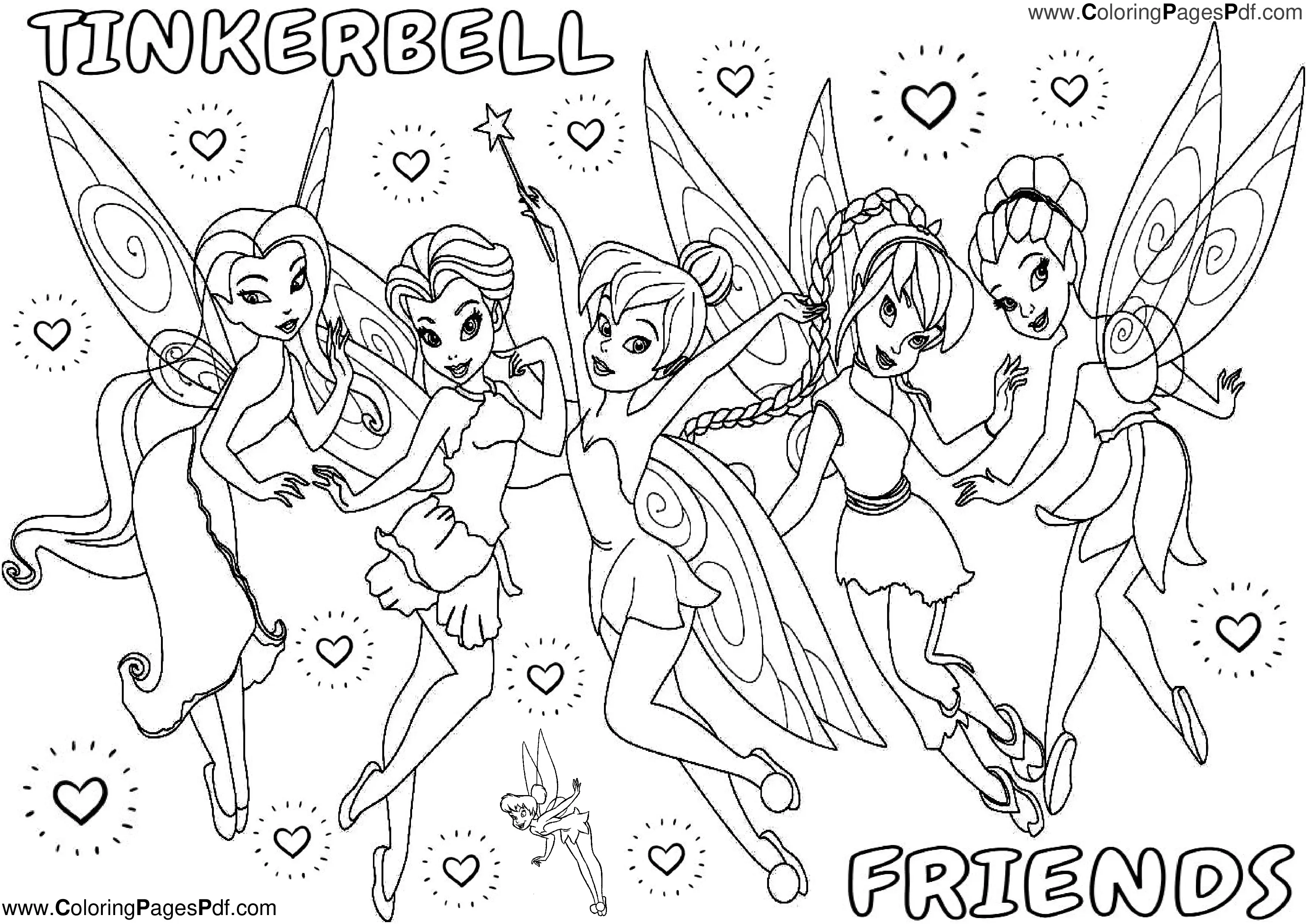 Tinkerbell and friends coloring pages