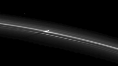 Mysterious UFOs in the rings of Saturn.