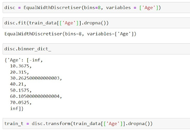 Initializing the Equal Width Discretiser