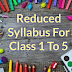 REDUCED SYLLABUS FOR CLASS 1 TO 5