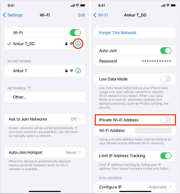 قم بإيقاف تشغيل عنوان Wi-Fi الخاص على iPhone لإصلاح مشكلات VPN