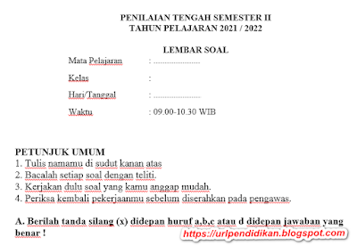 Download contoh latihan jawaban dan Soal PTS PJOK Kelas 11 Semester 2 Tahun 2022 Kurikulum 2013 K13