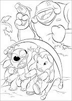 Captain Gantu threatens Lilo and Stitch coloring page