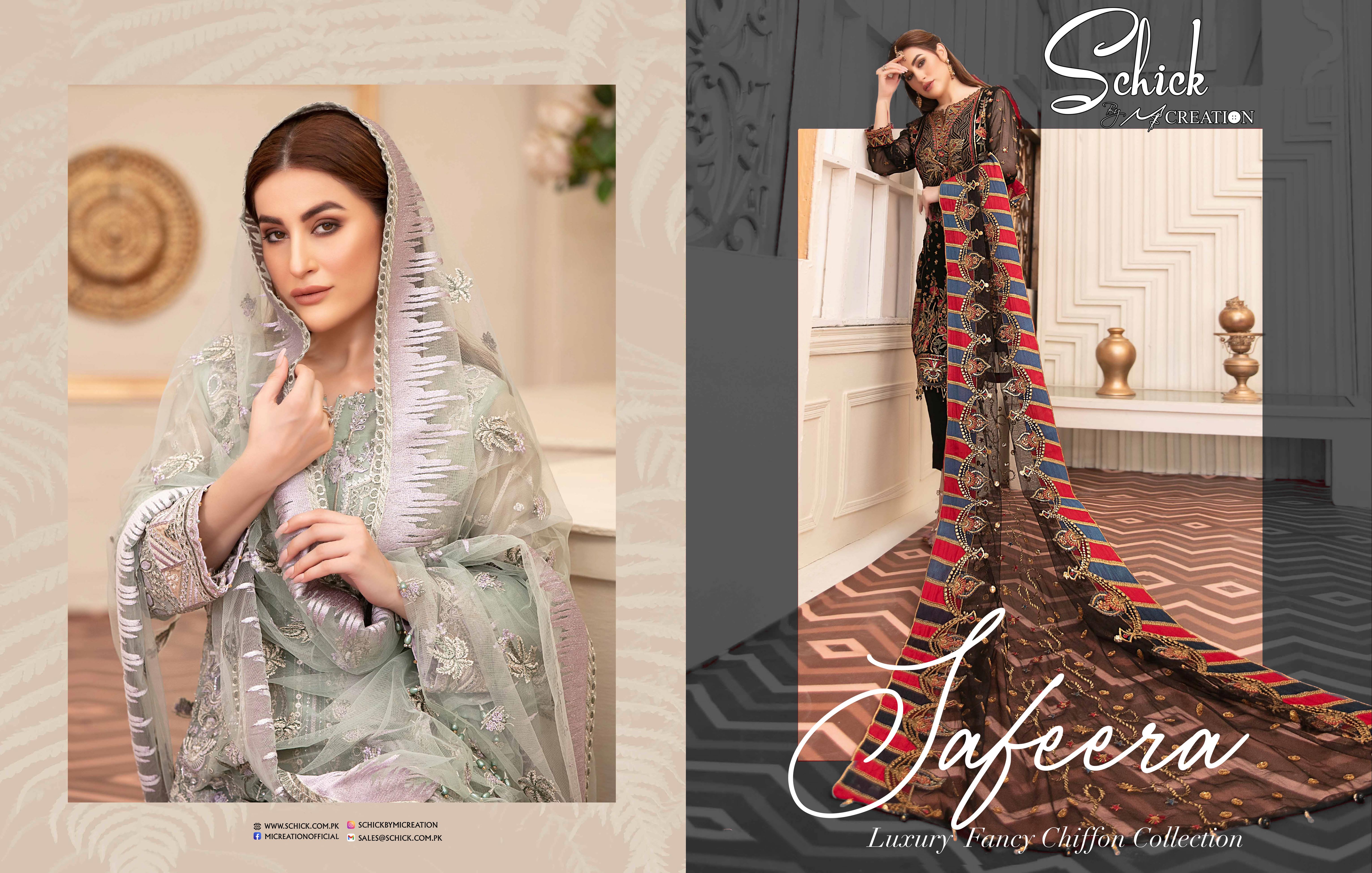 SAFEERA SEMI-STITCHED LUXURY CHIFFON COLLECTION