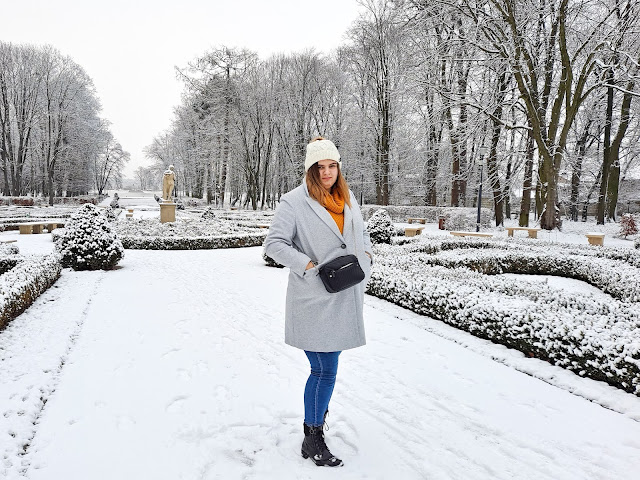 śnieg, park miejski, Lubartów, podsumowanie 2021