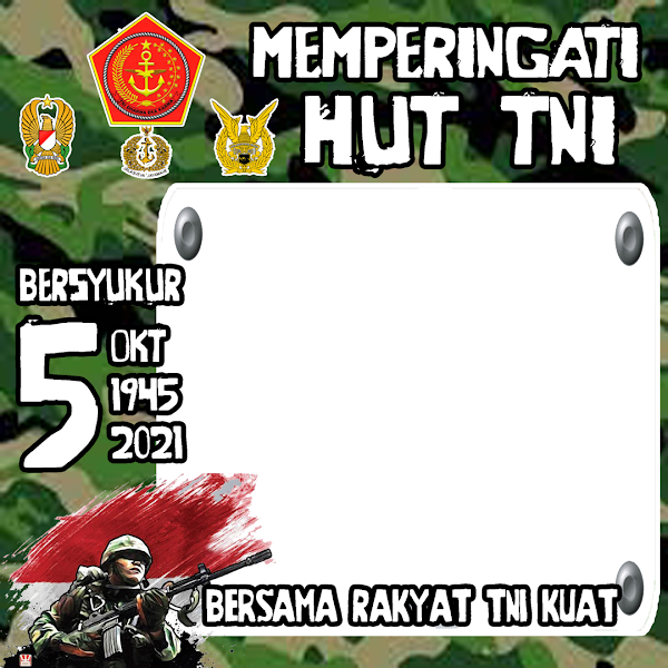 Link Twibbonize Hari Tentara Nasional Indonesia TNI 5 Oktober 2022 id: huttni2021mzn