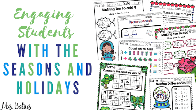 Learn about this year long seasonal math practice for first graders.