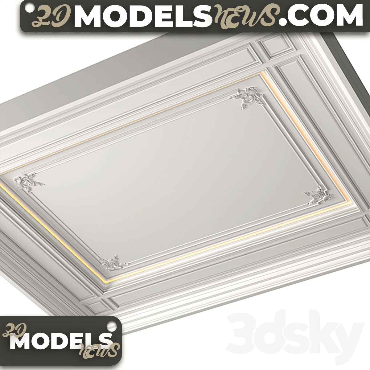 Classic Coffered Illuminated Ceiling Model 2