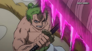 ワンピースアニメ 899話 ワノ国編 | ONE PIECE ロロノア・ゾロ  Roronoa Zoro