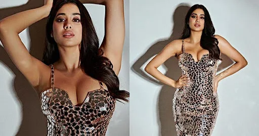 Janhvi Kapoor cleavgae curvy body tight dress