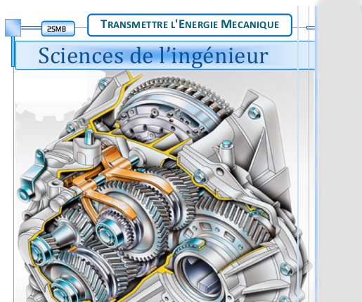 La Transmission de l'Energie mécanique du moteur électrique, mécanique du moteur Livre 2021 pdf pour cycle préparatoire aux études d'ingénieur CPGE.