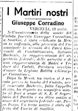 "POPOLO D' ITALIA" 20 NOVEMBRE 1934 VERCELLI