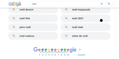 Pagination de Google pour Noel 2021.