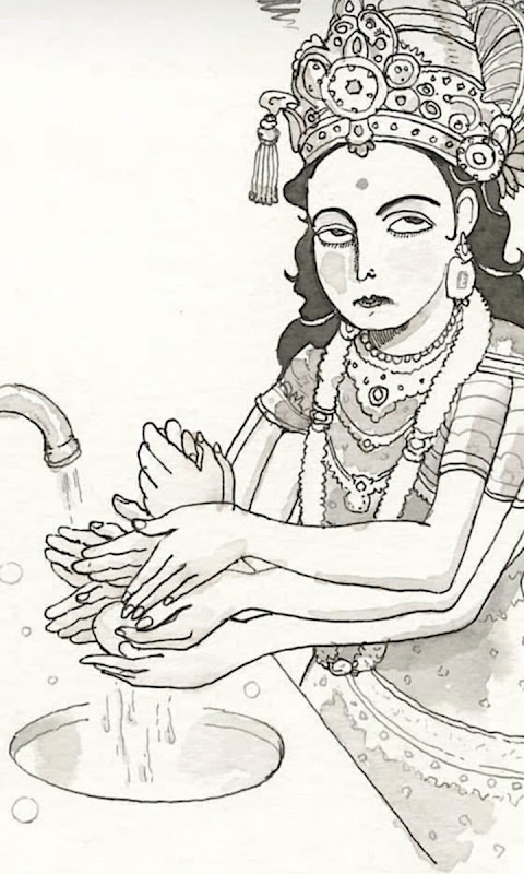 Hindu Goddess Washing Hands