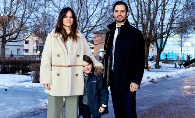 Princess Sofia wore an off-white chloe jacket by Stand Studio, and yael knit sweater by Andiata
