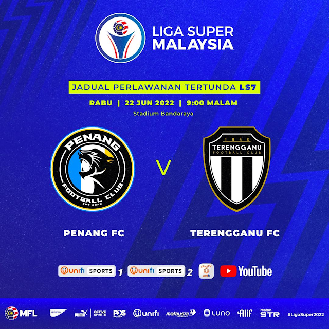 Live Streaming Penang vs Terengganu 22.6.2022