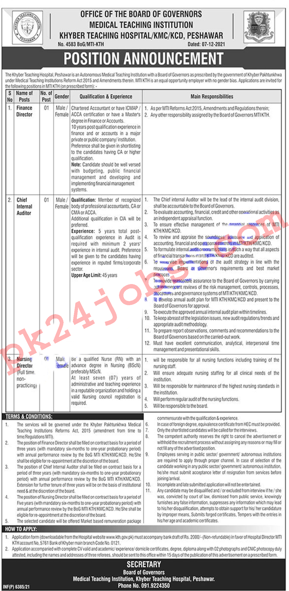 Khyber Hospital Jobs 2022 – Today Jobs 2022