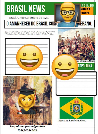 Jornal histórico sobre a Independência do Brasil.