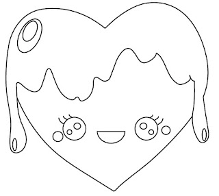 Chocolate covered heart candy Coloring Pages printable for free
