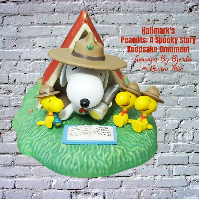 Hallmark's Peanuts: A Spooky Story Keepsake Ornament features Scouts Leader Snoopy reading a Scary Story at the Campground in his Ten to his Troops!
