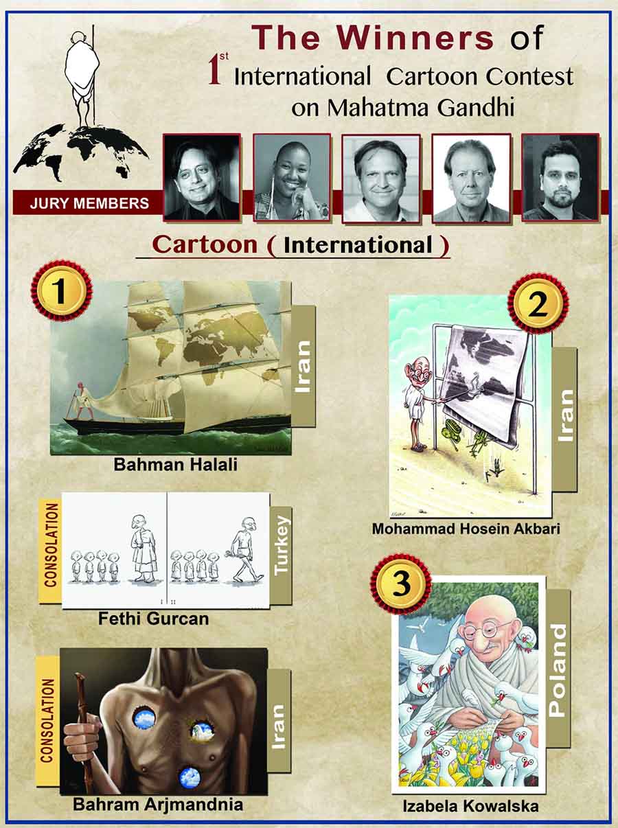 Egypt Cartoon .. Winners the 1st International Cartoon Contest on Mahatma Gandhi