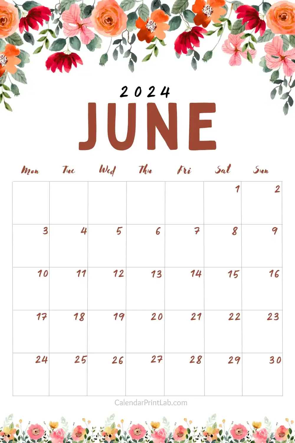 June 2024 Floral Calendar