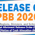 RELEASE OF PBB 2020 (List of Regions, Divisions, and Schools with SARO and NCA)