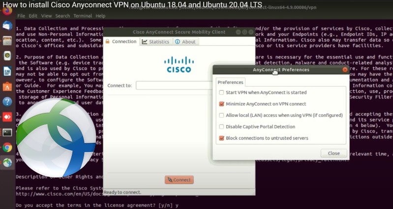 How to install Cisco Anyconnect VPN on Ubuntu 18.04 and Ubuntu 20.04 LTS